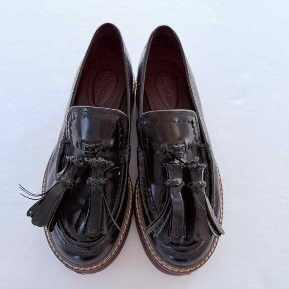 See by Chloe Patent Platform Loafer Tassel Size 38 / 8 Prep Whimsy Goth Coquette - Picture 2 of 8
